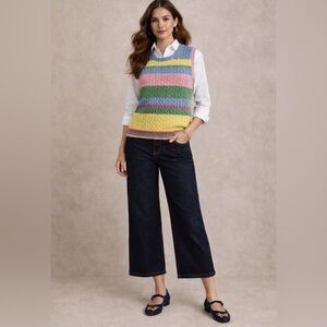 Vintage Pastel striped Knit Vest